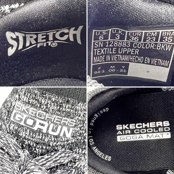 Skechers Sneakers GOrun Fast Shoes Running Women’s Sz 6 Black White Slip-on EUC - Picture 6 of 10